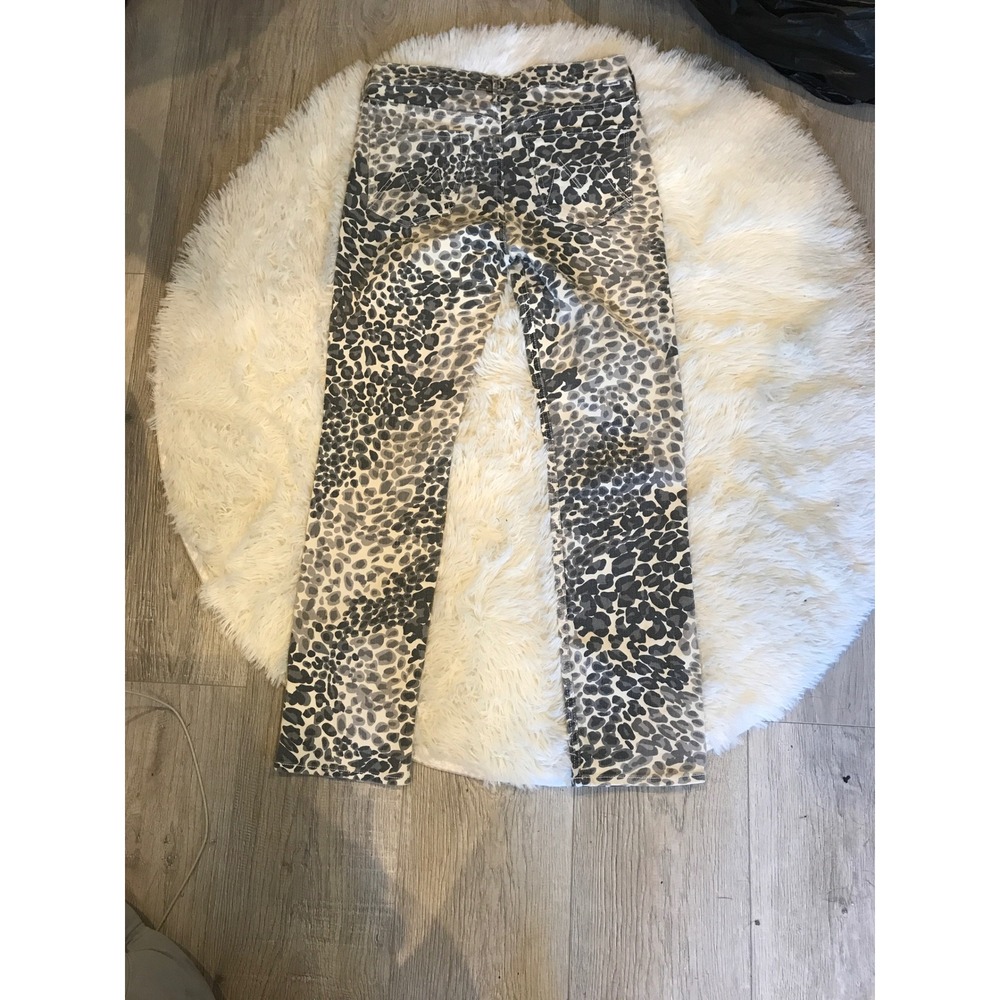 Mother The Mid Rise Dazzler Ankle Jeans Grey Leopard Print 28 - Picture 2 of 9